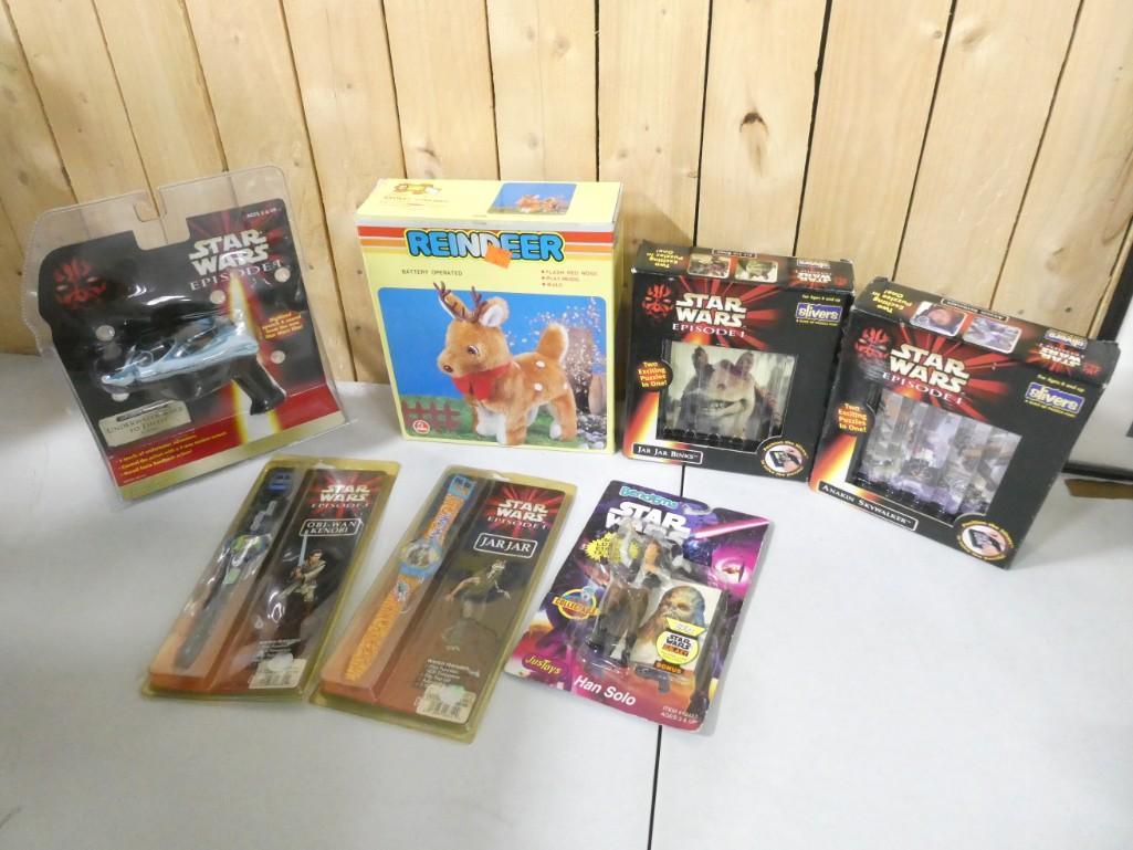 Toy Lot incl Star Wars Episode 1, Battery Operated Reindeer, Watches, Action Figures, Puzzles, Etc (1 of 7)
