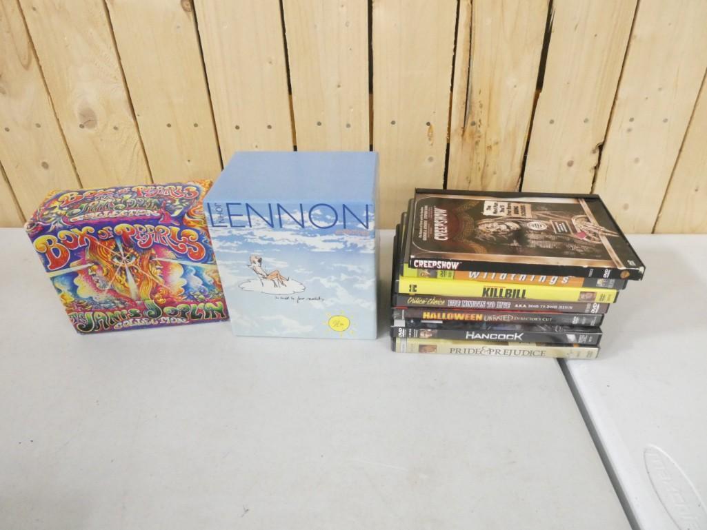Media Lot incl Janis Joplin Box Set, John Lennon Box Set, DVDs incl Kill Bill, Wild Things, Etc: Media Lot incl Janis Joplin Box Set, John Lennon Box Set, DVDs incl Kill Bill, Wild Things, Etc