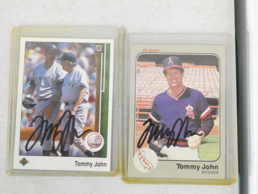 2 Tommy John Autographed Baseball Cards NO COA (1 of 2)