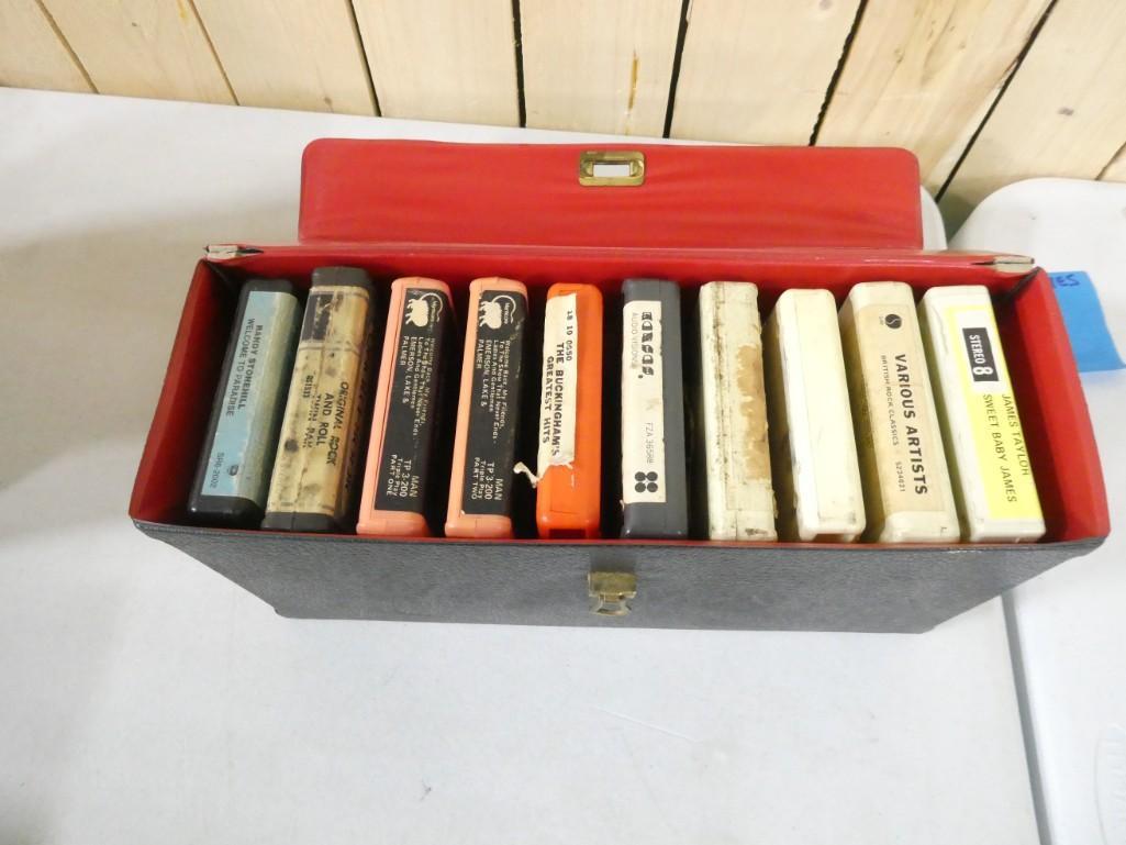 Lot of 8 Tracks with a Case incl James Taylor, The Buckinghams, The Cars, Emerson, Lake, and Palmer, (1 of 3)