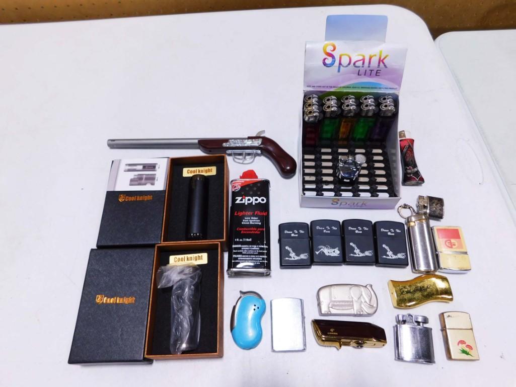 Huge Lot of Lighters incl Zippo, Pistol Lighter, Elephant Lighter, Cohiba Lighter, etc: Huge Lot of Lighters incl Zippo Lighter, Pistol Lighter, Elephant Lighter, Cohiba Lighter, etc