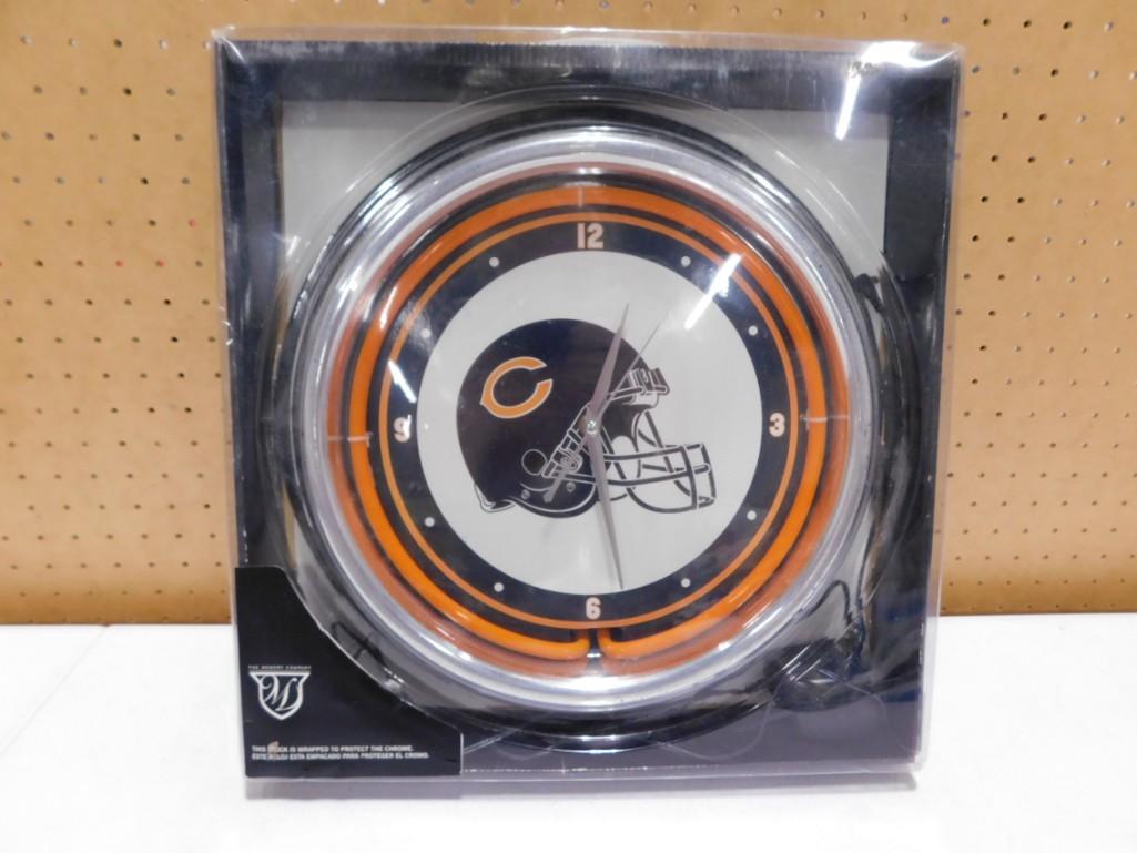 Neon Chicago Bears Clock 15" In Original Package Works (1 of 3)