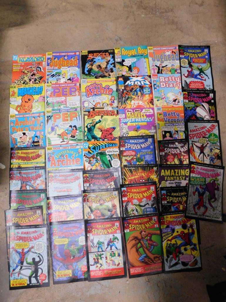 40 Comic Books incl The Amazing Spider-Man, Superman, X Man, Heathcliff, Warlord, Pep, Marvel (1 of 5)