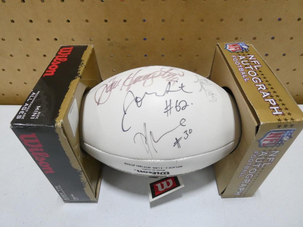 Wilson NFL Autograph Football Signed by Former Chicago Bears incl Dan Hampton Mini Size (1 of 4)