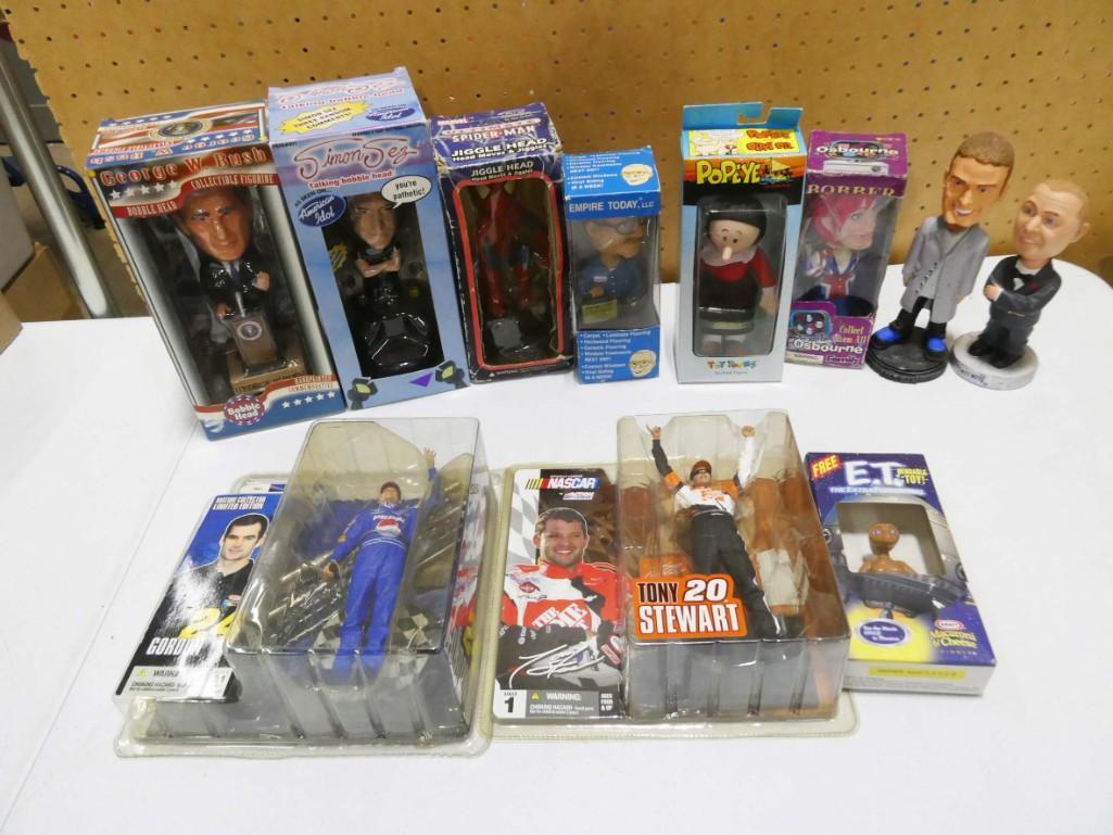 Pop Culture Lot incl E.T. Figure, Sharon Osbourne Bobble Head, Empire Today Man Figure, (1 of 5)