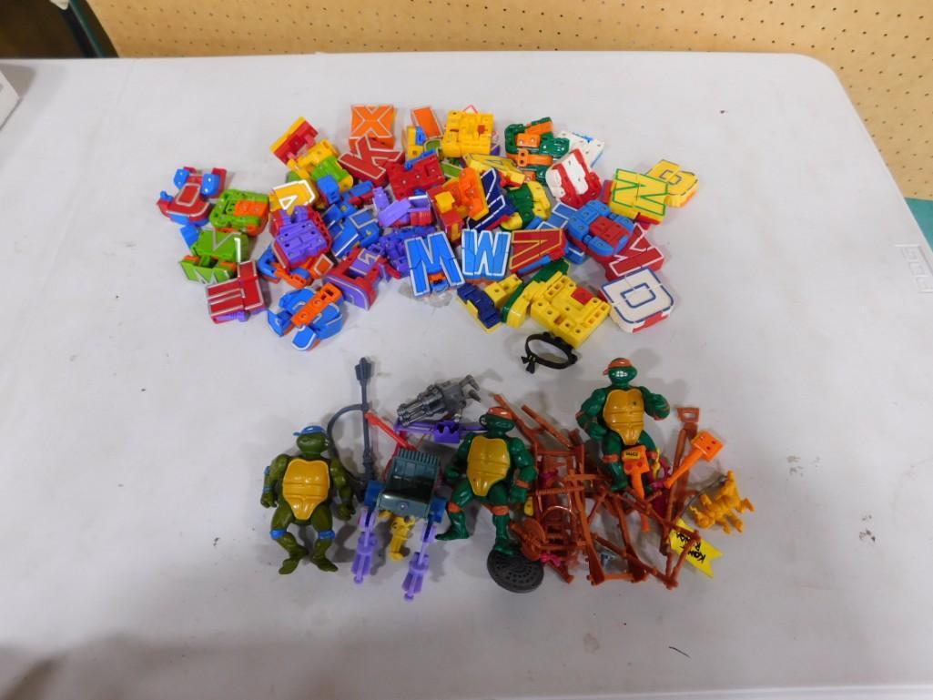 Lot of Small toys incl Teenage Mutant Ninja Turtles Figures, Alpha-Bots, etc (1 of 4)