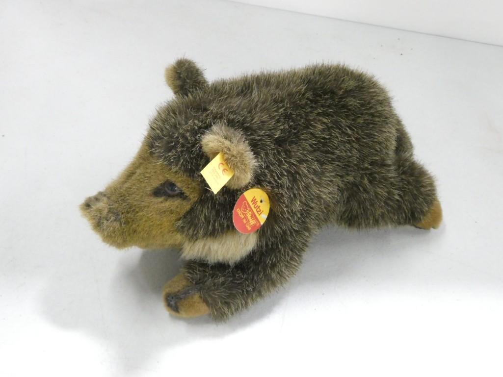 Steiff Warthog Plush Animal with Original Tags and Button: Steiff Warthog Plush Animal with Original Tags and Button