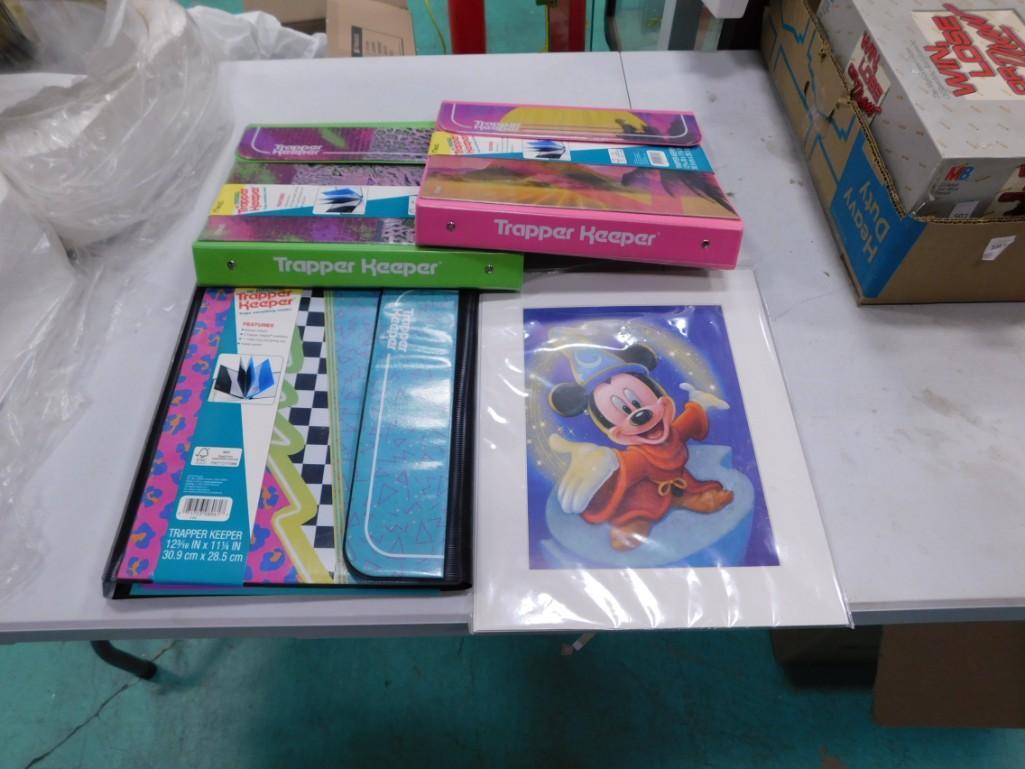 3 Trapper Keepers and a Mickey Mouse Fantasia Print (1 of 2)