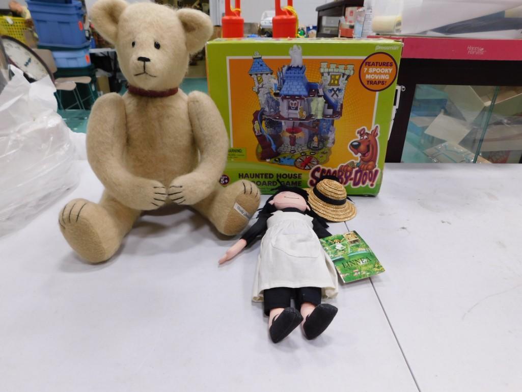 Toy Lot incl Teddy Bear with Jointed Arms and Legs, Linnea Doll, Scooby Doo Board Game (1 of 4)