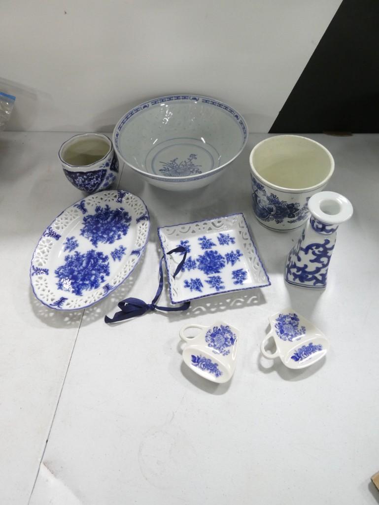 Lot of Blue and White Pottery and Ceramic Items incl Delft and Spode (1 of 15)
