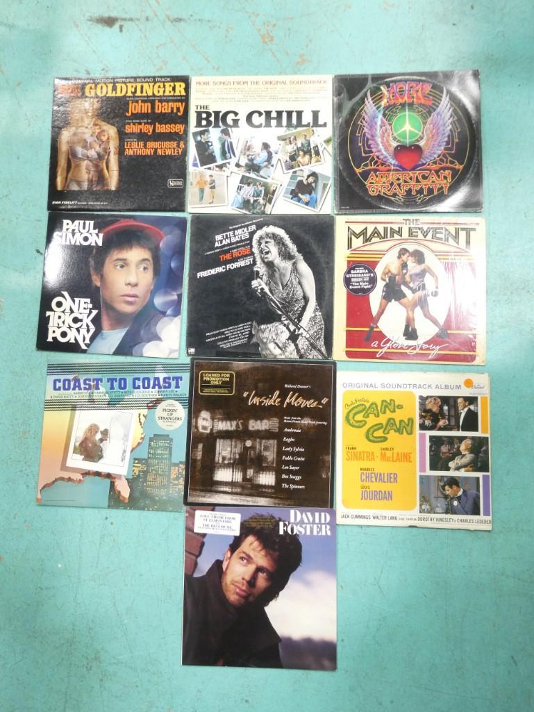 Vinyl LP Record Lot Movie Sountracks incl James Bond Goldfinger, American Graffiti, The Rose, (1 of 8)
