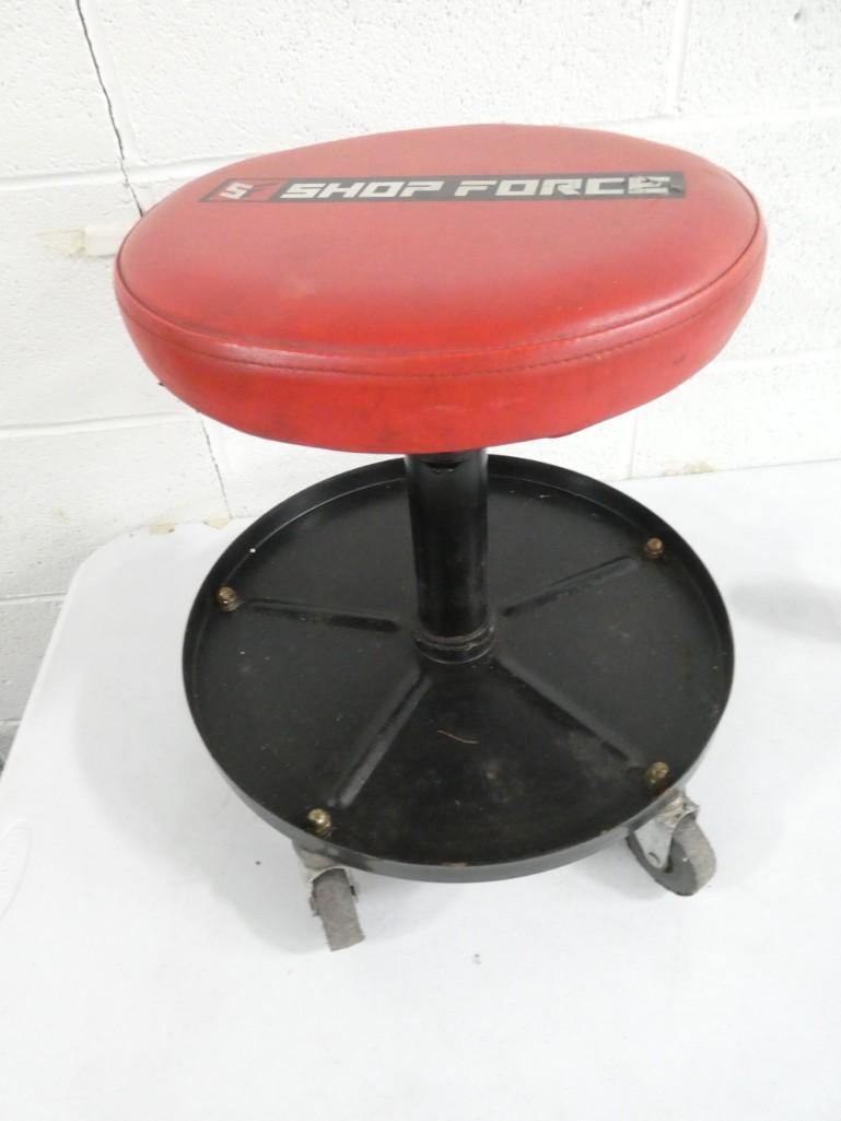 Shop Force Stool with Adjustable Red Seat and Casters (1 of 6)