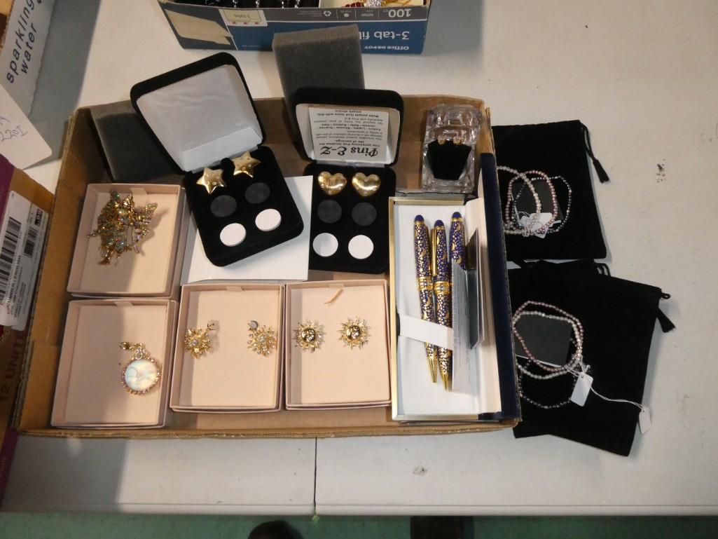 Costume Jewelry incl Kirks Folly, etc Also includes some Pens: Costume Jewelry incl Kirks Folly, etc Also includes some Pens