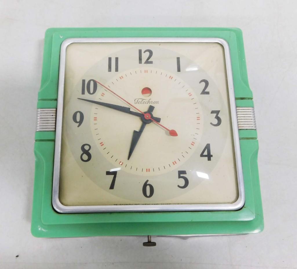 Vintage Telechron Wall Clock Mint Green or Aqua (1 of 4)