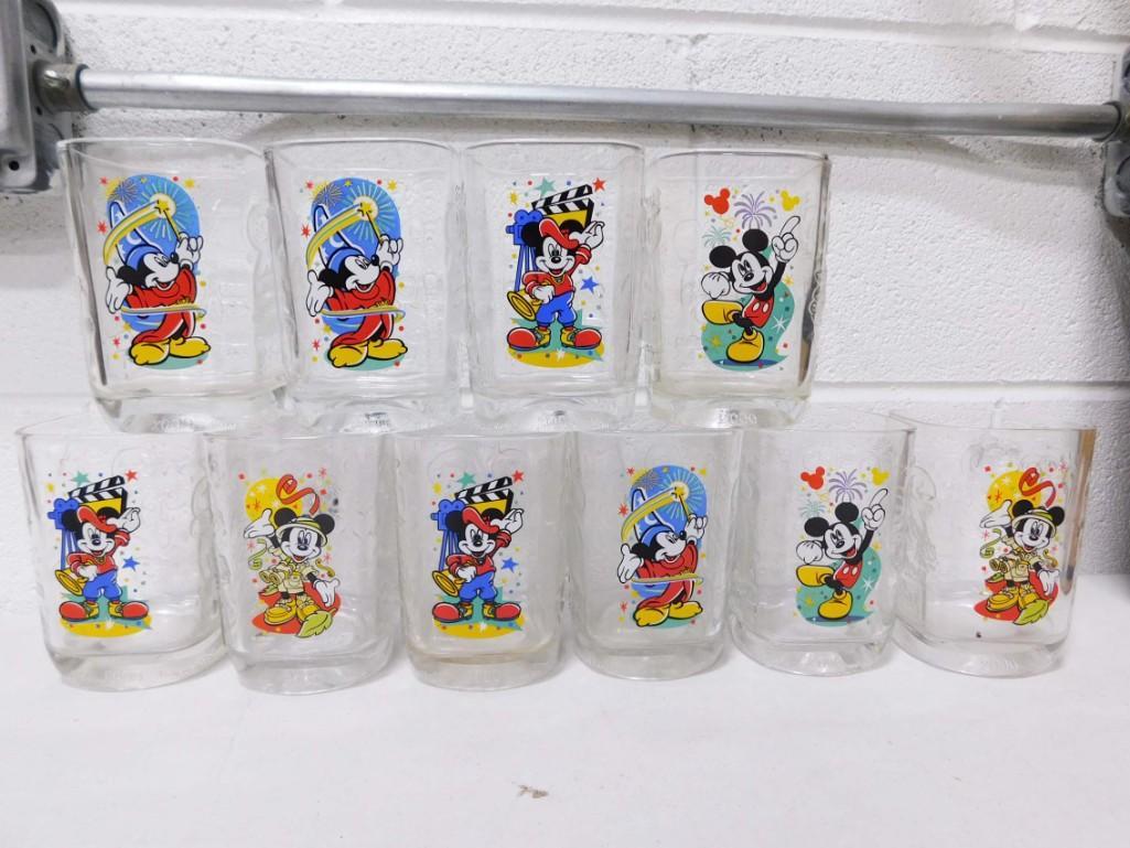 10 Disney Mickey Mouse Mcdonald's Promotional Tumblers or Drinking Glasses: 10 Disney Mickey Mouse Mcdonald's Promotional Tumblers or Drinking Glasses
