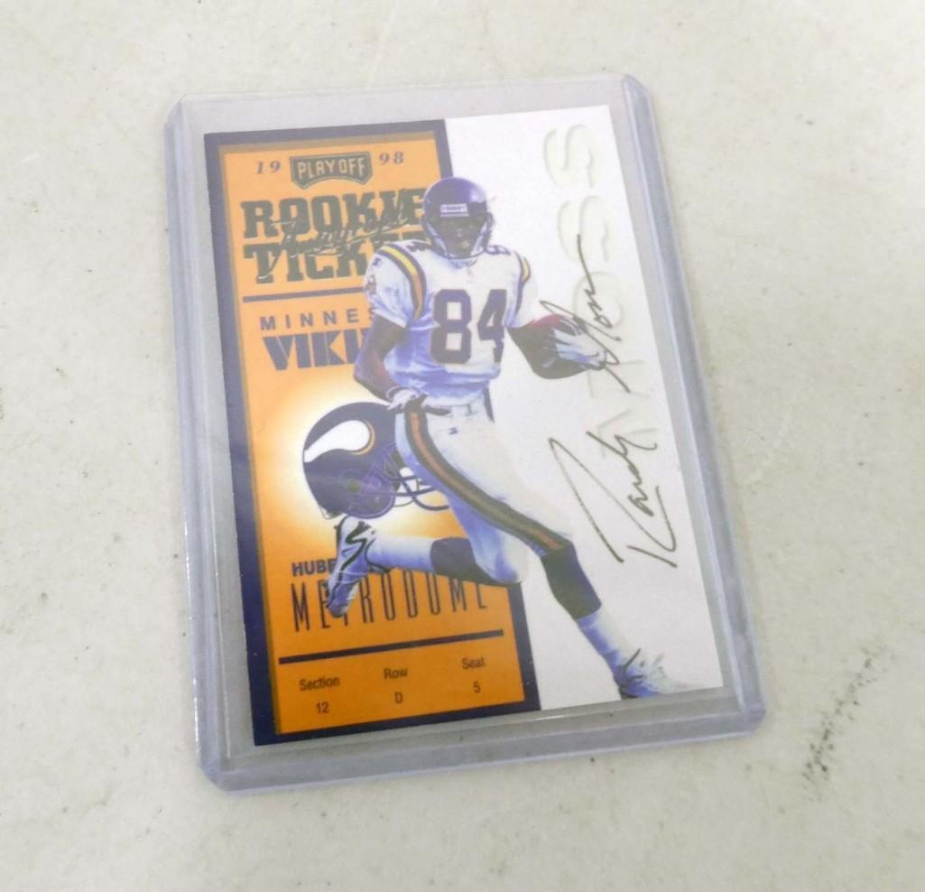 1998 Randy Moss Playoff Contenders Rookie Ticket Autograph Football Rookie Card (1 of 2)