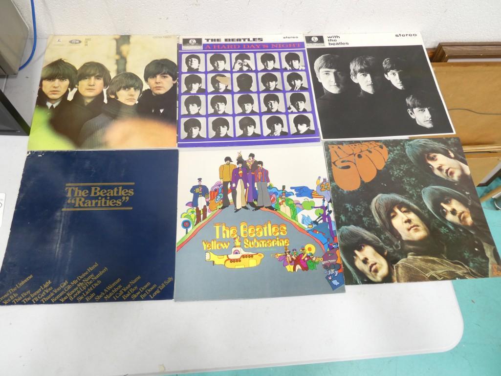 6 The Beatles Vinyl Record Albums incl The Beatles "Rarities" , Yellow Submarine, Rubber Soul, (1 of 5)