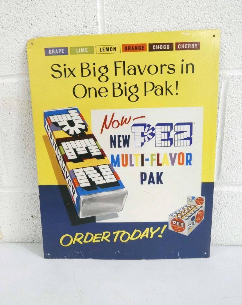 Pez Metal Sign Modern Retro: Pez Metal Sign Modern Retro approx 12" x 16"
