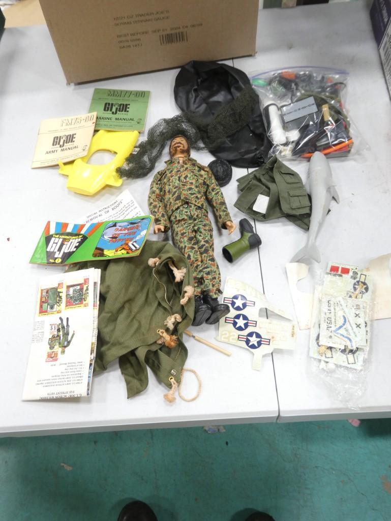 Vintage GI Joe with Flocked Hair, Clothes, Accessories, Raft, Etc (1 of 9)