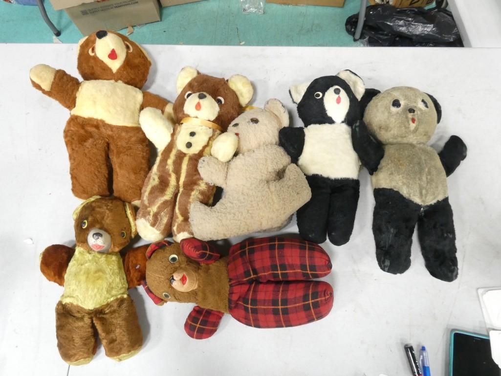 Lot of Old Plush Animals incl Vintage Teddy Bears (1 of 9)