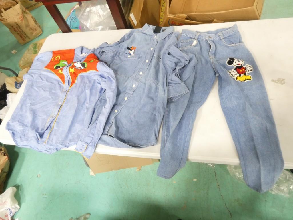 Mickey Mouse Denim Jeans. Shirt, Cotton Shirt, (1 of 12)
