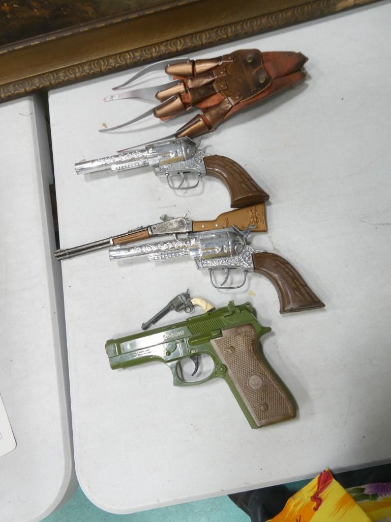 Toy Lot incl Toy Guns, Nightmare on Elm Street Glove, etc Toy guns incl Larami, (1 of 6)