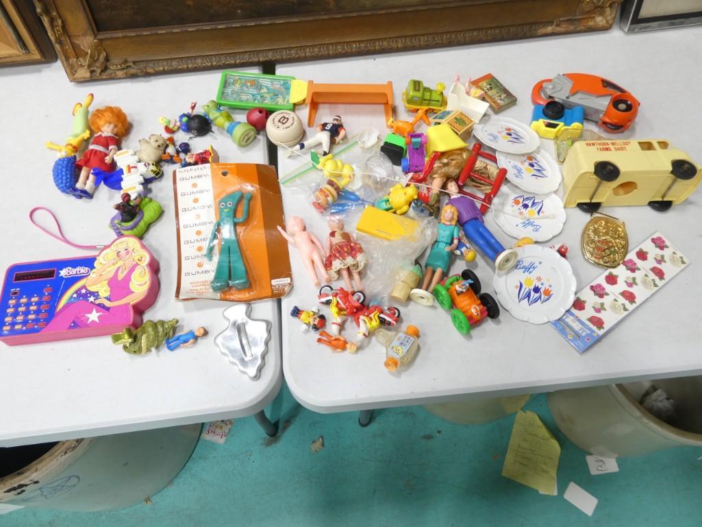 Toy Lot incl 1980 Barbie Calculator, Gumby, Dolls, Toys, Figures, Wind Up, etc (1 of 12)