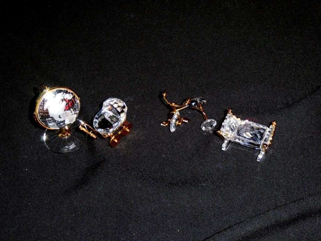 Swarovski Crystal Tricycle, Globe, Cradle, Baby Buggy: Swarovski Crystal Tricycle, Globe, Cradle, Baby Buggy . Quarter is for size reference only and is not included