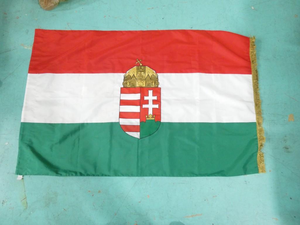 Large Hungarian Coat of Arms Banner / Flag - Measures roughly 34x54": Large Hungarian Coat of Arms Banner / Flag - Measures roughly 34x54"