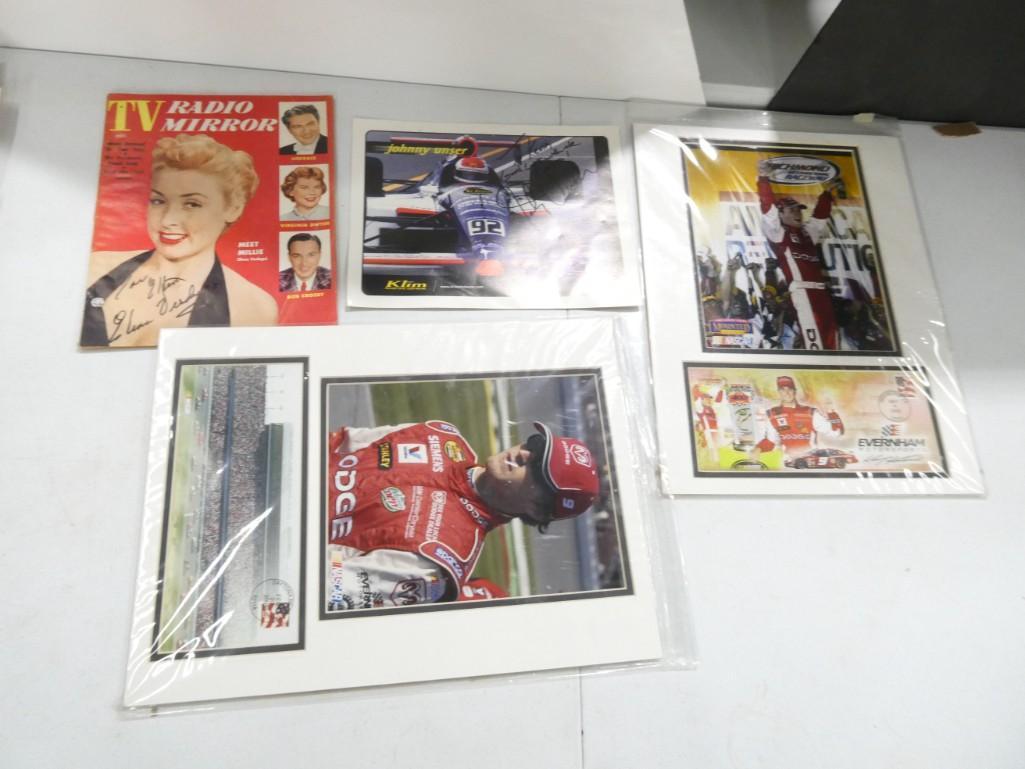 Autographs, Ephemera, etc. including Johnny Unser, Nascar First Day Issue Stamps (1 of 9)