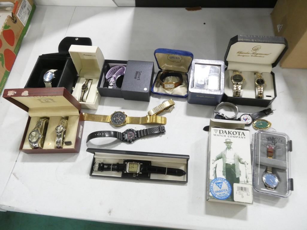 Large Lot of Wrist Watches including Gruen, Dakota, Charles Raymond, etc. - See all Pictures: Large Lot of Wrist Watches including Gruen, Dakota, Charles Raymond, etc. - See all Pictures