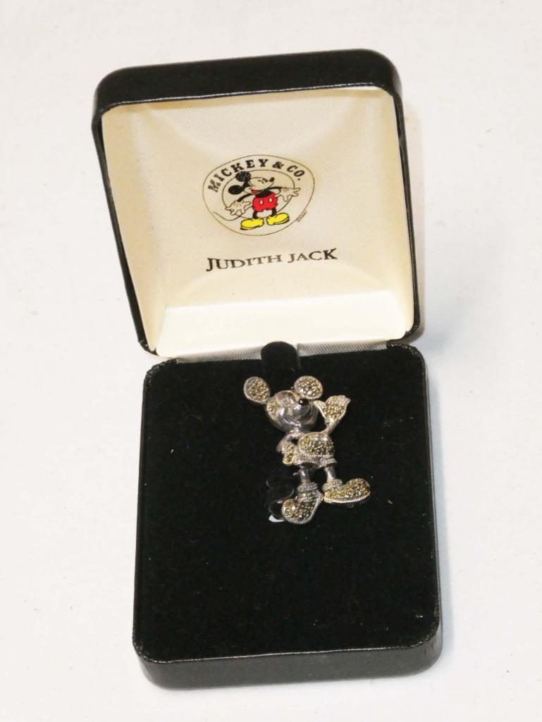 Sterling Silver Judith Jack Mickey Mouse Pin or Brooch with Articulated Legs (1 of 3)