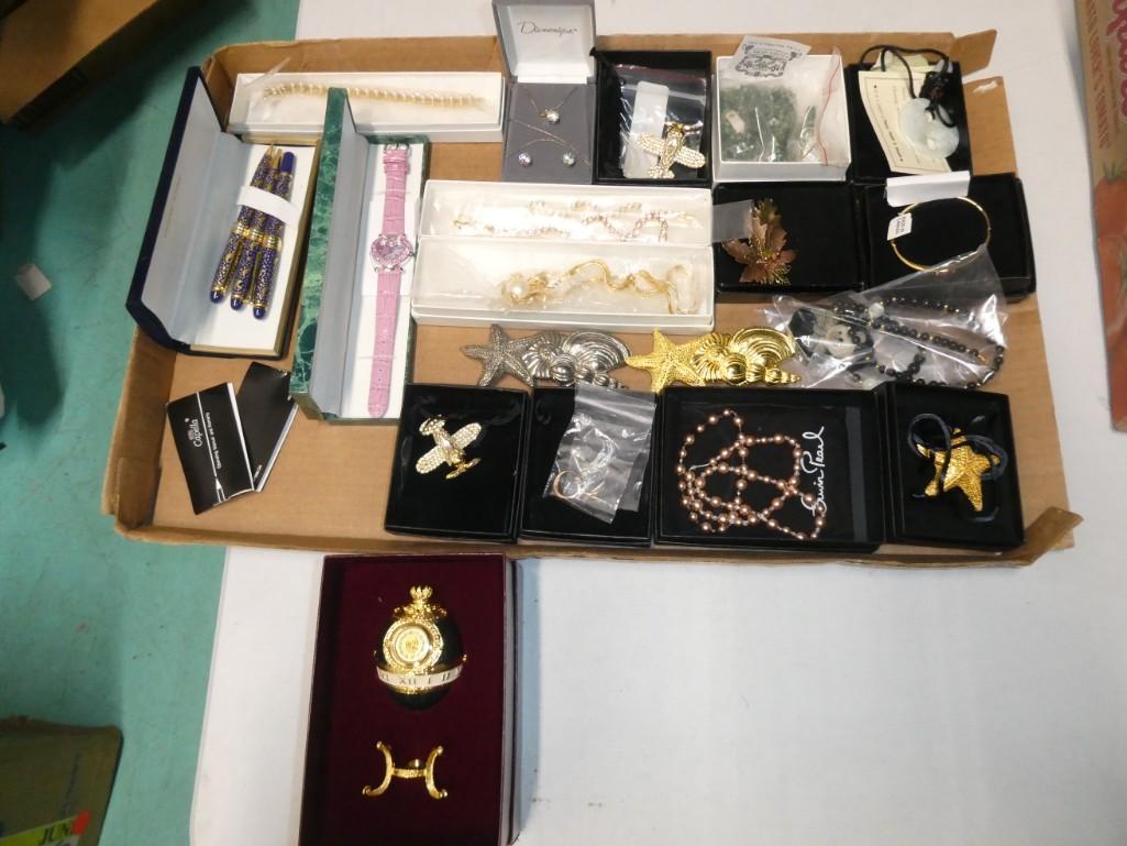 Costume Jewelry incl Rhinestone, etc.  Also includes Smalls, Pens, etc (1 of 6)
