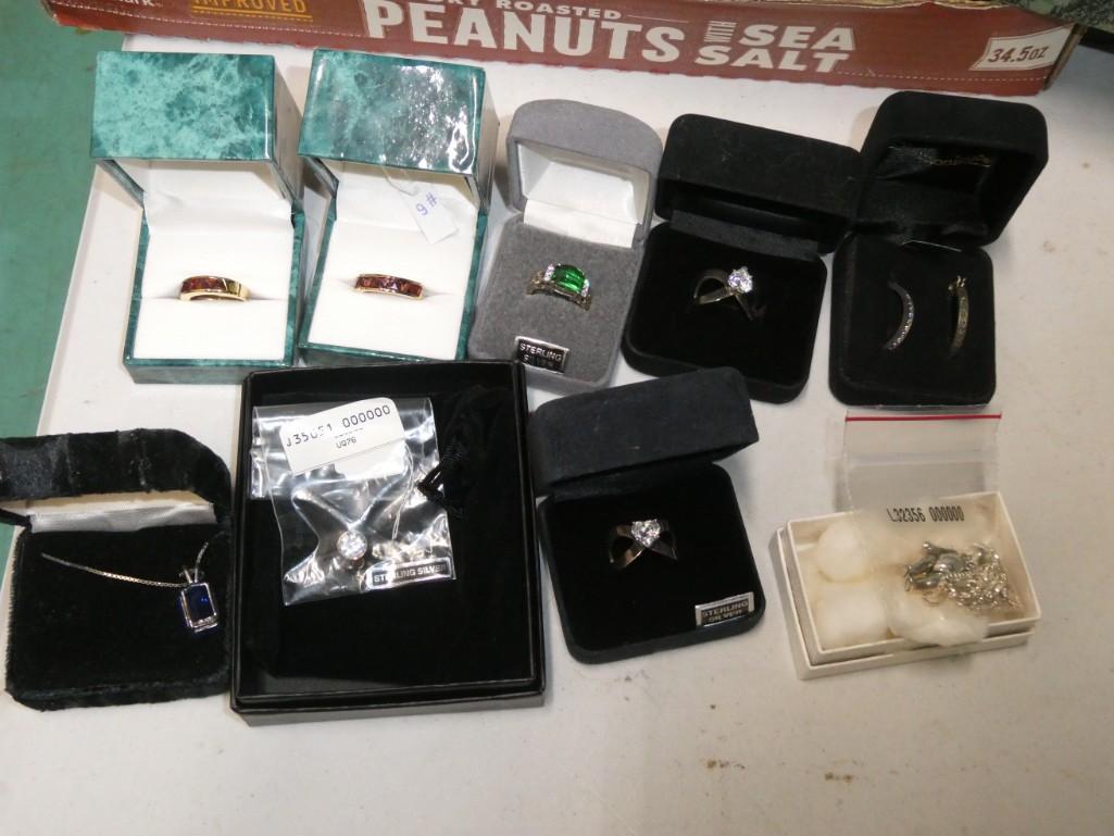 Sterling Silver Jewelry incl Rings, Necklace, etc (1 of 6)