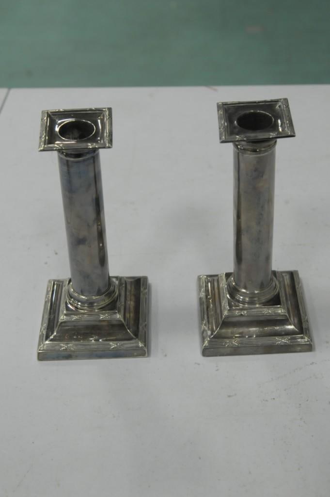 Silver Plated Candlestick Holders approx 7" Tall (1 of 4)