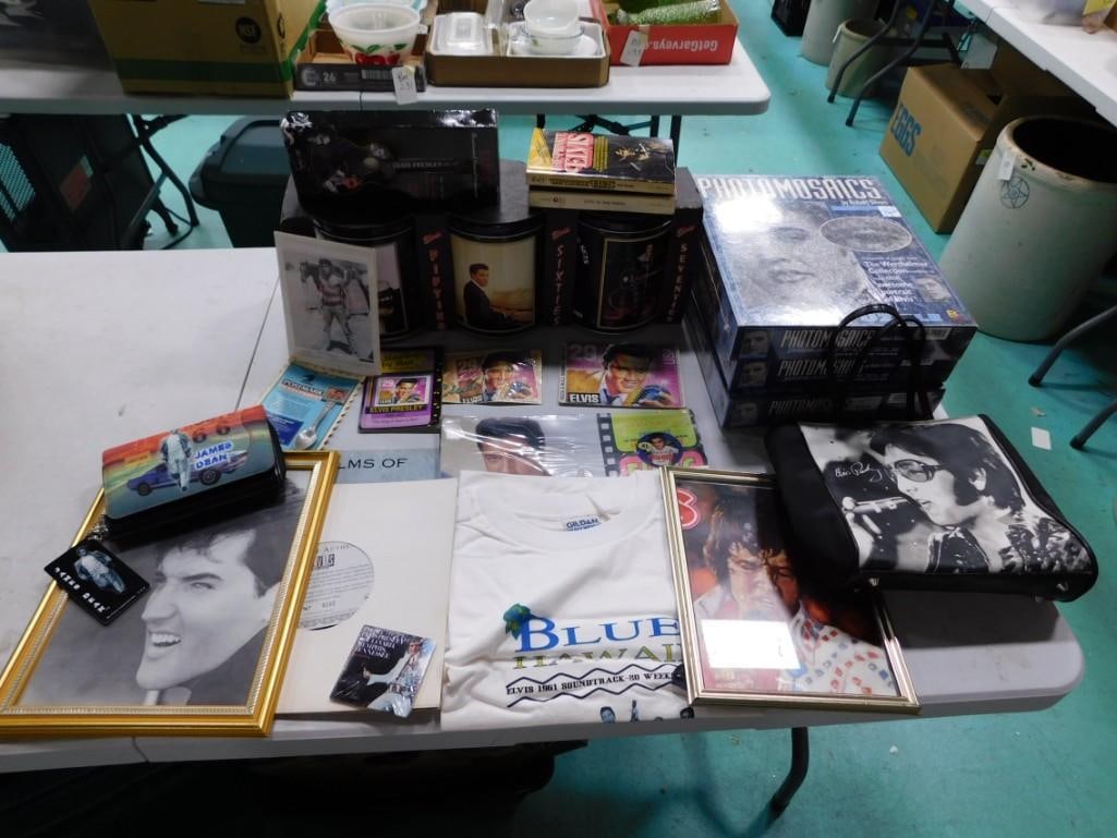Elvis Presley Lot incl Canister Set, Sealed Puzzles, Guitar Ornament, Books, Collector Spoons, (1 of 9)