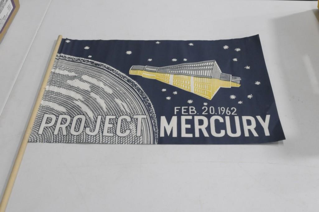 Vintage Project Mercury Flag 12" x 18": Vintage Project Mercury Flag 12" x 18" . Stick is about 30" long