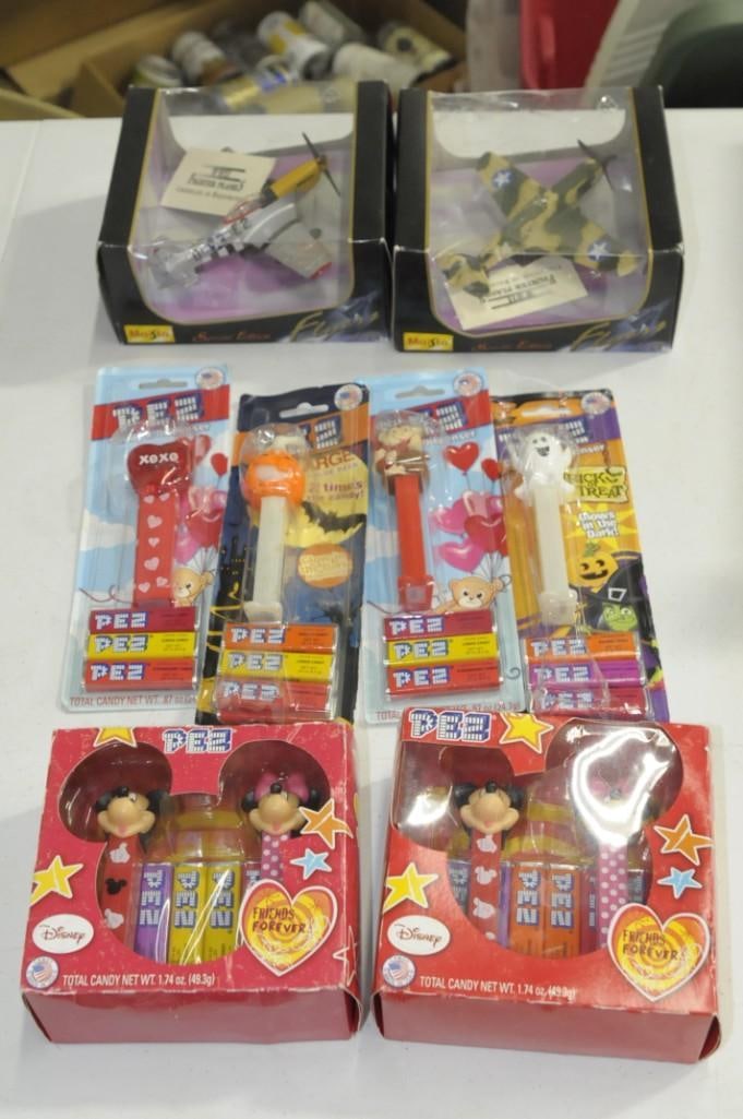 Lot of Pez Dispensers and WWII Airplane Model Replicas (1 of 4)