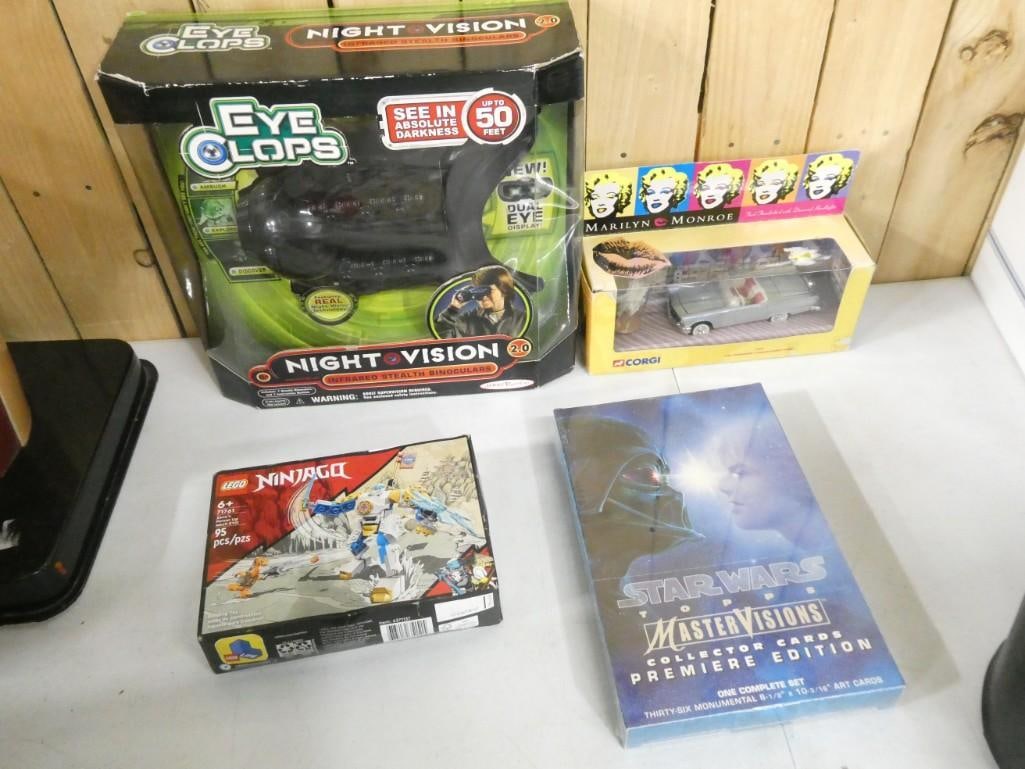 Toy Lot including Eye Clops Night Vision, Lego Ninjago, Star Wars Collector Cards, Marilyn Monroe (1 of 9)