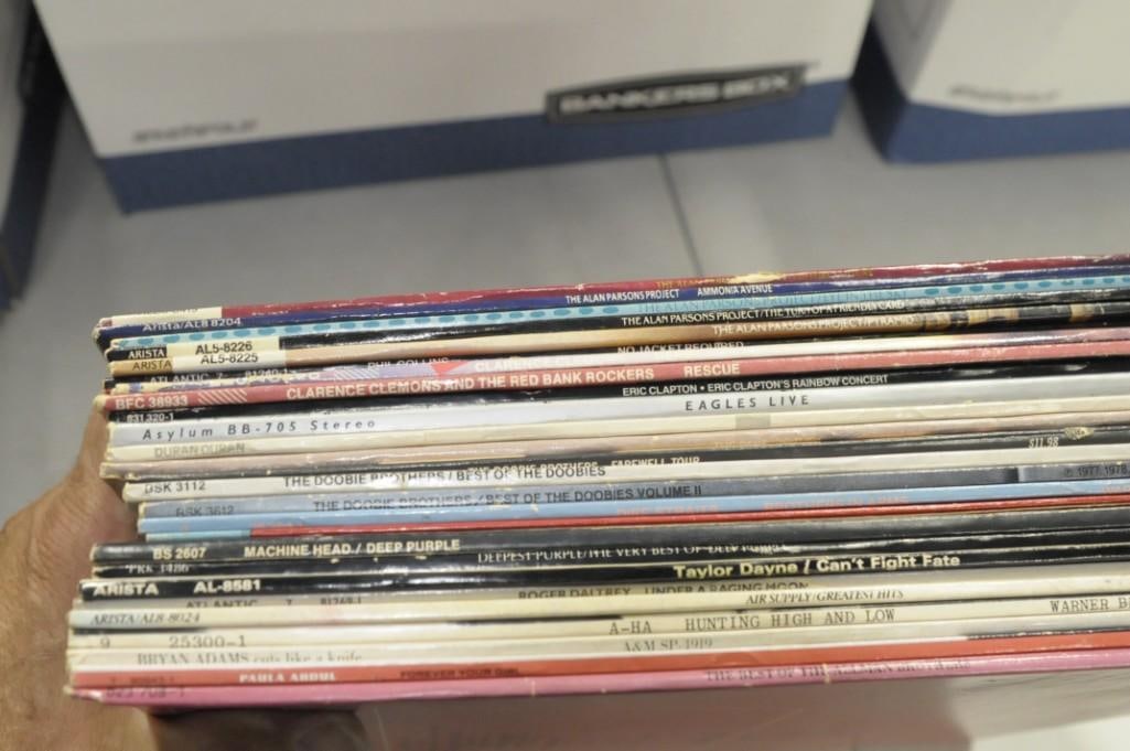 Large Lot of Vinyl Records including Alan Parsons Project, Phil Collins, Eagles, Clapton (1 of 2)