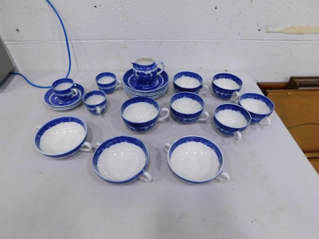 Lot of Allerton's Willow Flow Blue China (1 of 6)