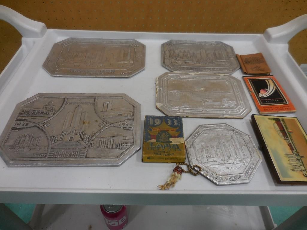 Chicago World's Fair Century of Progress Lot including Embossed Placemats, Ephemera, picture, etc. (1 of 5)