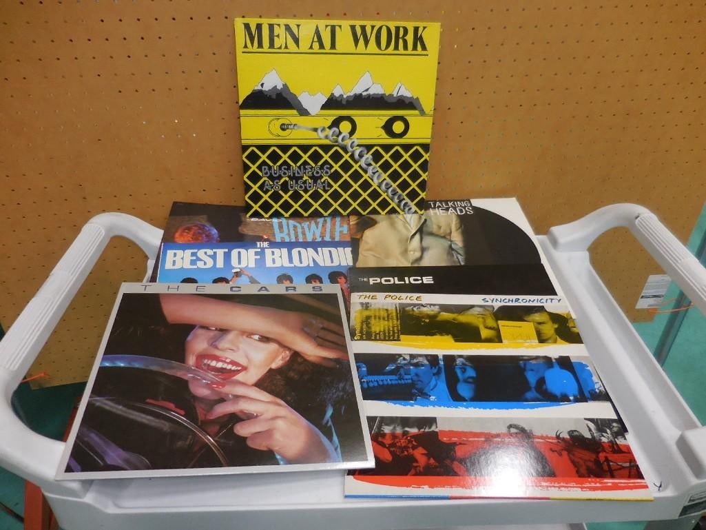 Lot of Vinyl Record Albums including Men at Work, Blondie, David Bowie, The Cars, The Police, Talkin (1 of 3)