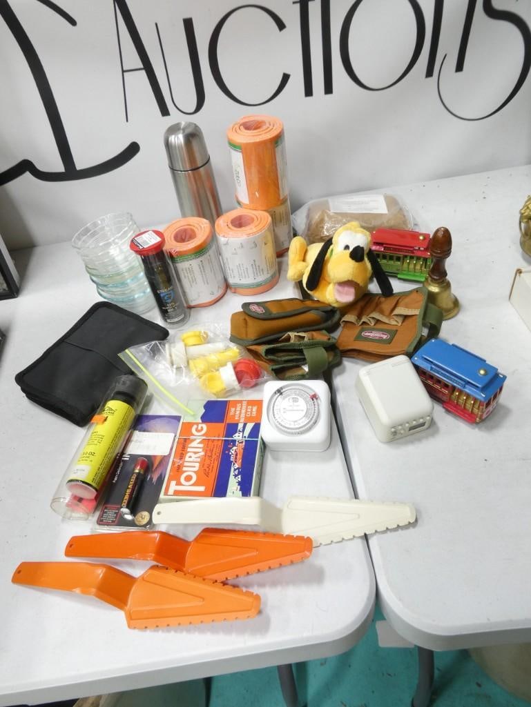 Large Misc. Lot including First Aid items, Self Defense, Outlet timers, Pluto, Tupperware, etc. (1 of 10)
