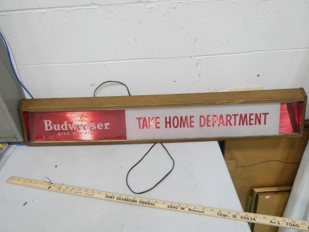 Vintage Budweiser Beer Sign - roughly 49" long (1 of 8)