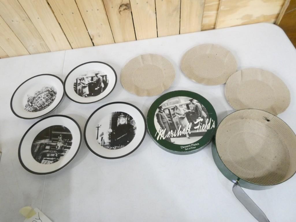Marshall Field's Set of 4 Dessert Plates in the Original Marshall Field's Tin (1 of 6)