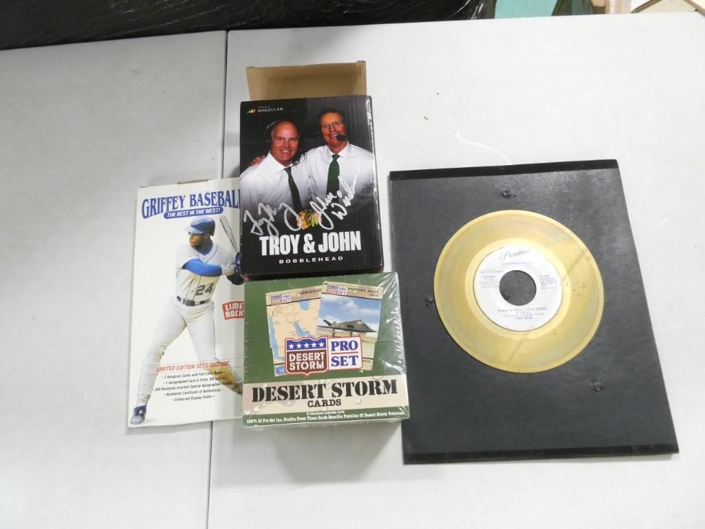 Collectibles Lot incl Sealed Case of Desert Storm Trading Cards, Troy and John Bobble Head - Signed, (1 of 7)