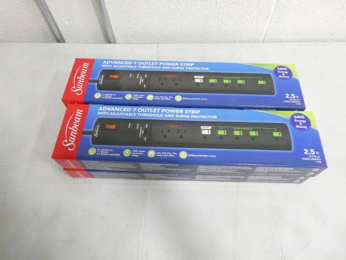 4 Sunbeam 7 Outlet Power Strips New In Package