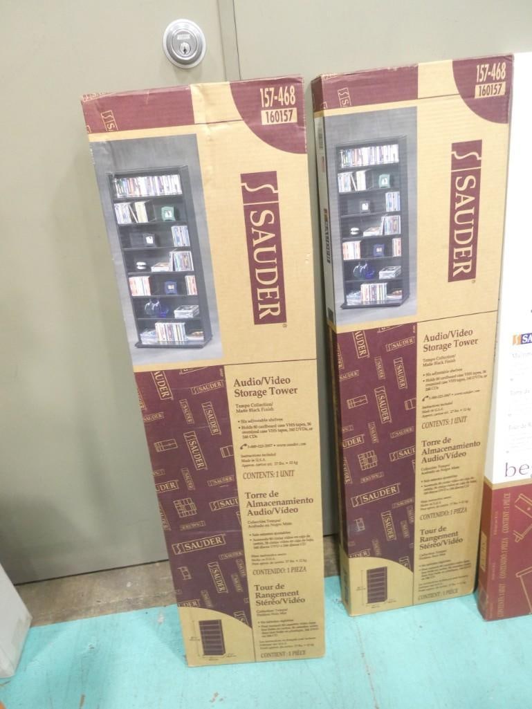 2 Sauder Audio Video Storage Towers New in Box (1 of 4)