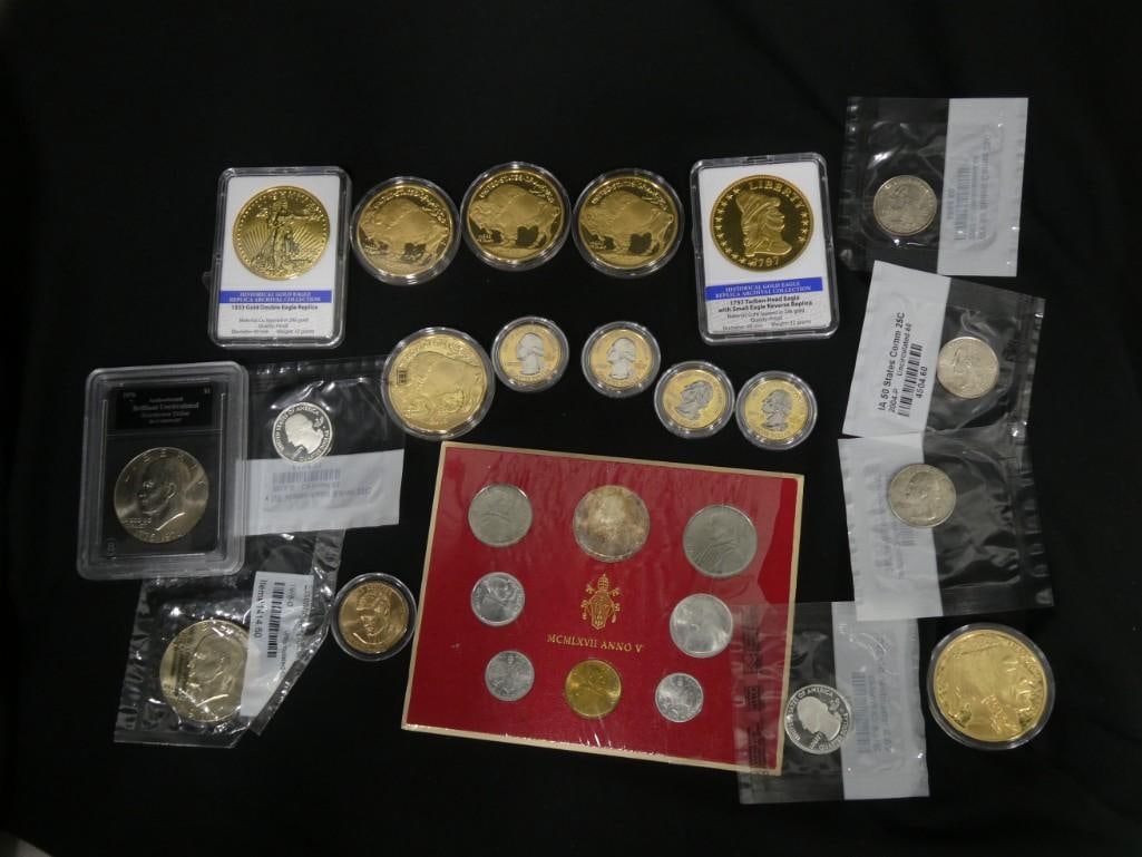 Misc Coin Lot including lots of gold plated coins (1 of 17)